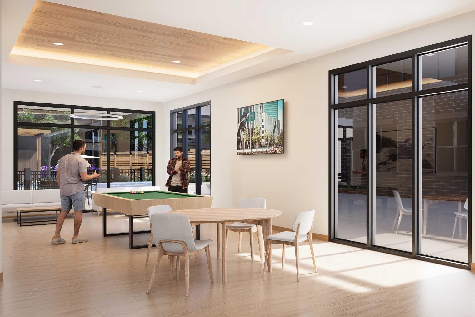 game room at ajax apartments in omaha ne