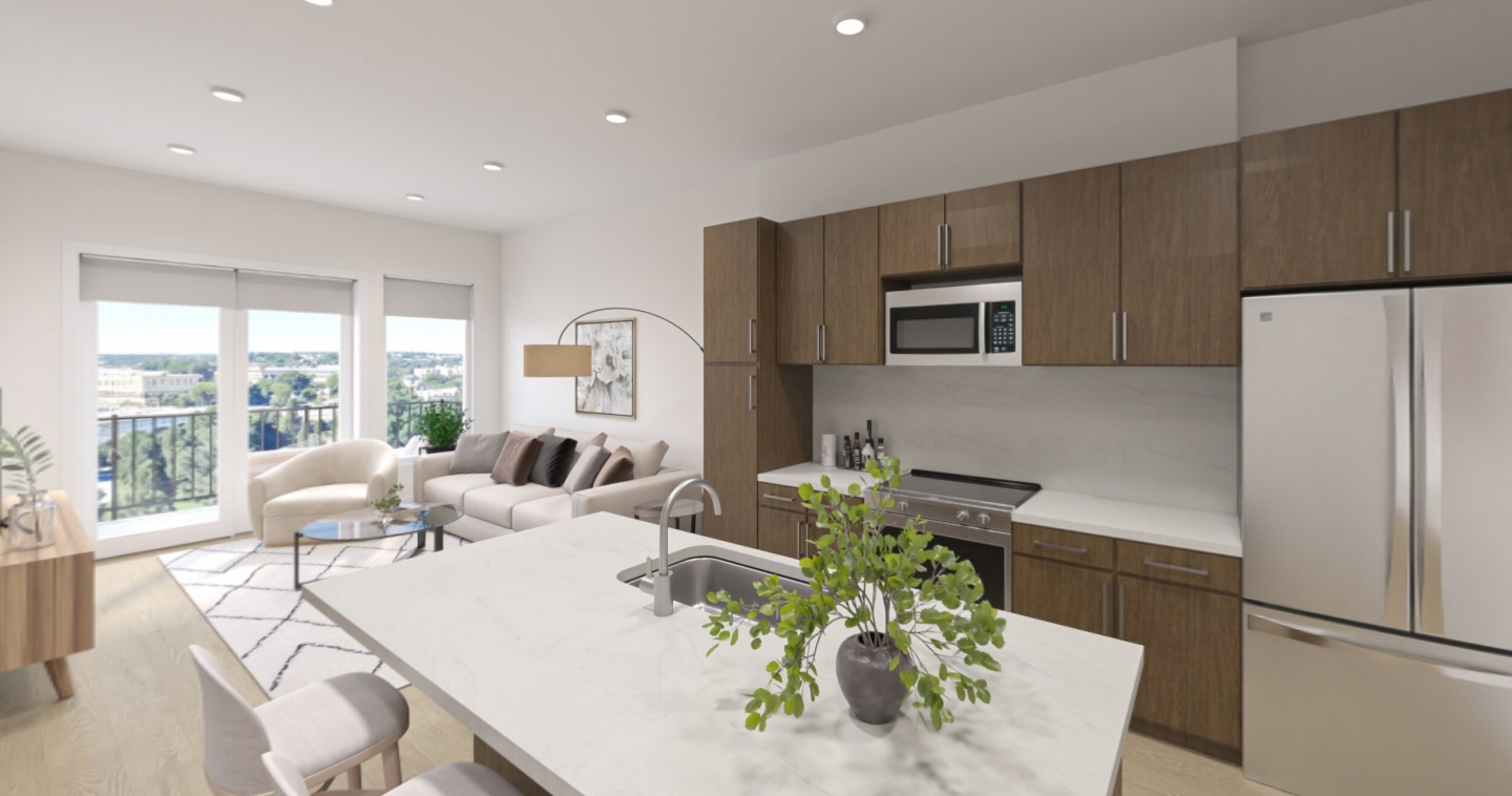 kitchen view at ajax apartments omaha